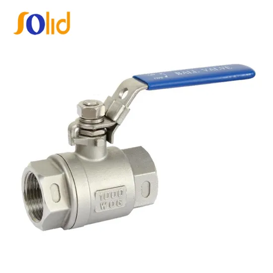 Two pieces stainless steel spring return PTFE seat ball valve