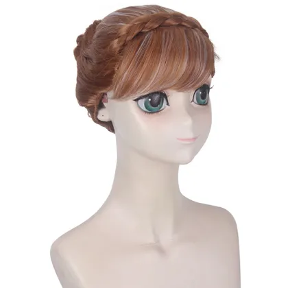 Ainizi Brown Updo Style Anna Cosplay Wig From Frozen