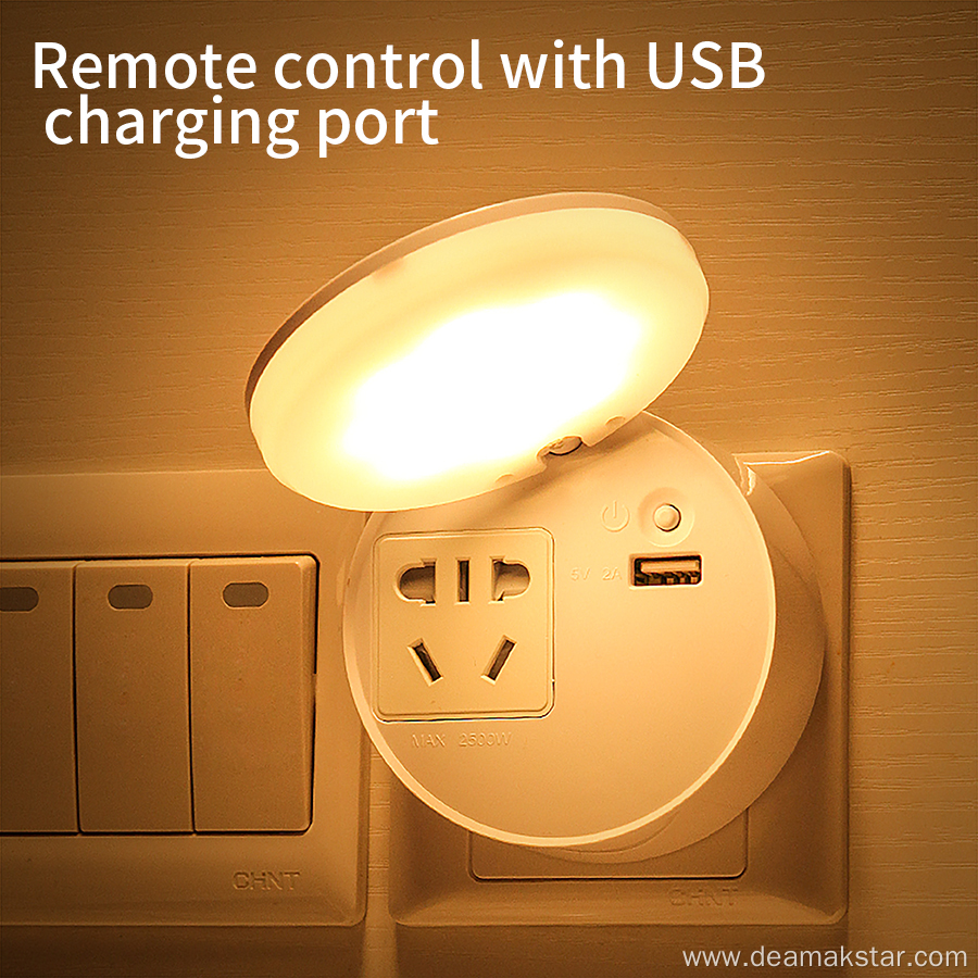 USB Charging Port Outlet Plug LED Night Light
