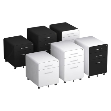 Mobile Steel Cabinet with 3 Drawers for Office Storage and Filing
