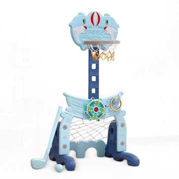 Kids Indoor Entertainment: Comprehensive Set including Basketball, Golf, and Football Games on a Plastic Stand
