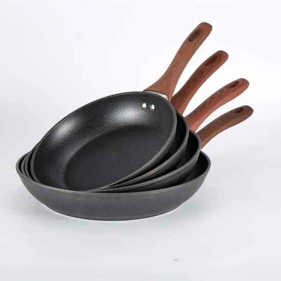 5 Size Forged Aluminum Stone Coated Fry Pan with Induction Bottom