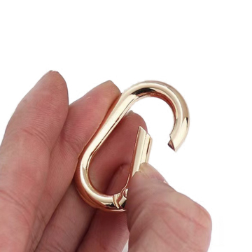 High Quality Light Gold Oval O Ring Snap Hook Keychain