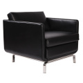 Chaise longue moderna di lusso in pelle nera