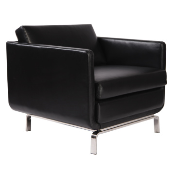 Sort læder luksus moderne Gaia lounge stol