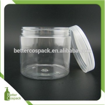 clear plastic jar cosmetic jar PET bath salt jar 500ml