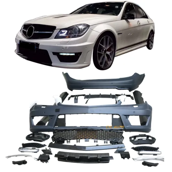 W204 Full Bumper Upgrade Kit for Mercedes Benz C Class C180 C200 C260 C300 2011-2013