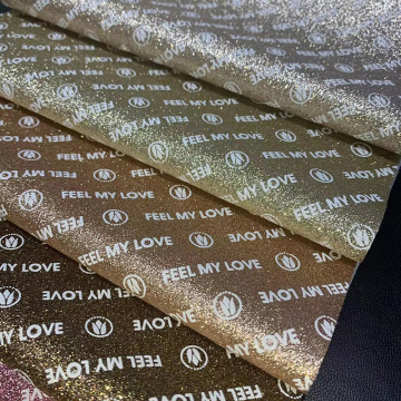 printed glitter leather with stretch backing newly samples