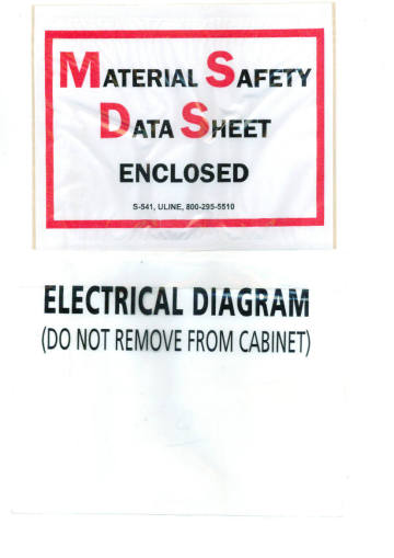 MSDS Printed Packing list envelope