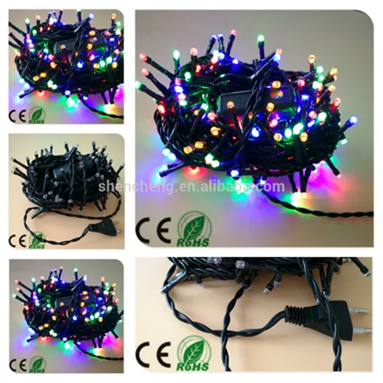 100L led light chain multi color outdoor with 8function controler led christmas lights factory wholesale