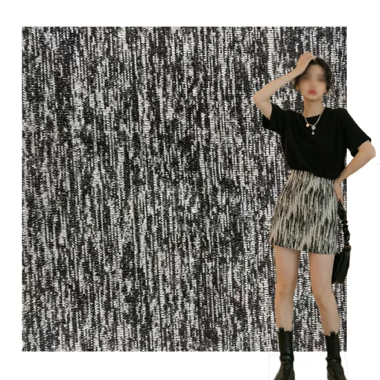 Custom Polyester Jacquard Dress Jersey Black Knitted Fabric