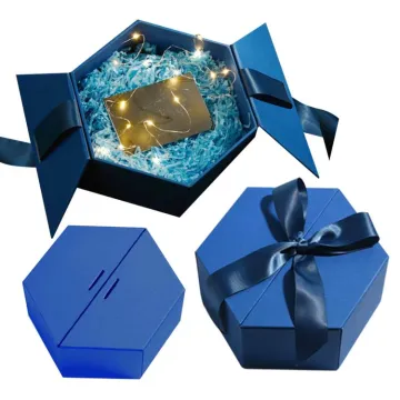 Luxury Paper Rigid Packaging Hexagon Shape Gift Box