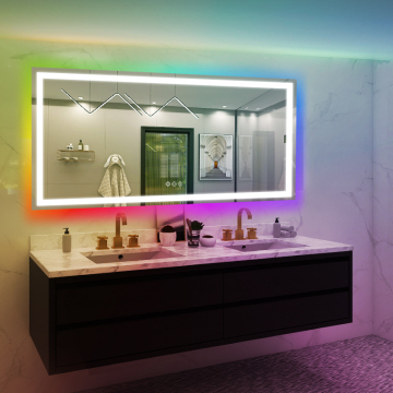 Luxury LED Bathroom Mirror, 84x32 Inch, Dimmable Anti-Fog Vanity Mirror