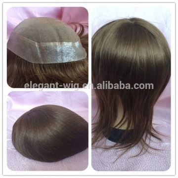 Eelegant-wig top hair pieces for men and women, lace with pu around grey hair toupees paypal accept
