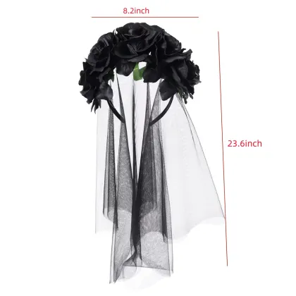 Day of the Dead Mexican Floral Headband - Halloween Costume Accessory