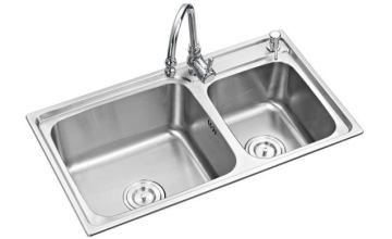 Ss201 Material 770*430*230mm Double-Bowl Kitchen Sink