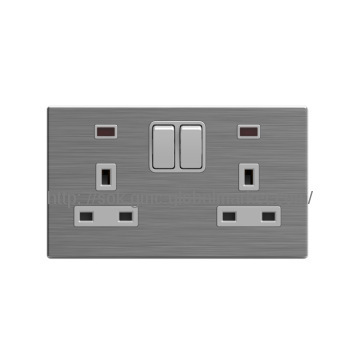 W86A series -- 2 gang switch socket BS w/neon