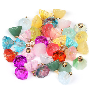 Glass Charms Lotus Shape Pendant for DIY Necklace Bracelet Earring Jewelry Making