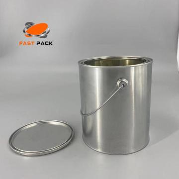 1 gallon round tin can with metal handle