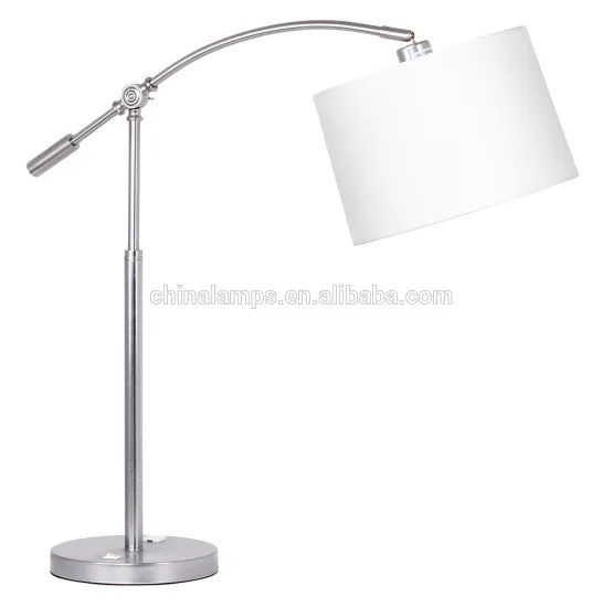 Hotel style lamps with outlets new design bed room furniture hotel night stand table lamps with fabric lampshade UL list