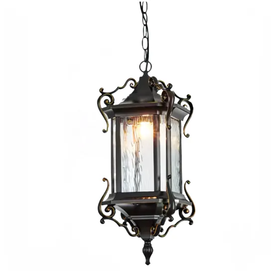 Vintage Industrial Aluminium Glass Outdoor Chandelier Pendant Lamp