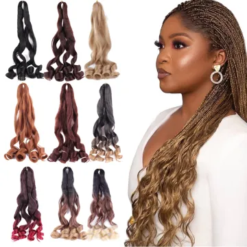Wavy Spanish Curly Braids Hair Extensions Spiral Curl Braids French Curl Crochet Braids Synthetic Deep Wave Hair