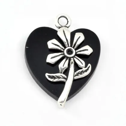 Pendant, Fashion Flower Antique Silver Pendant, Pendant Jewelry Findings Metal p5830