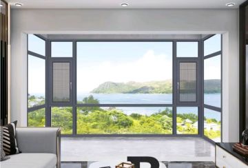 Villa aluminum double window floor-to-ceiling window