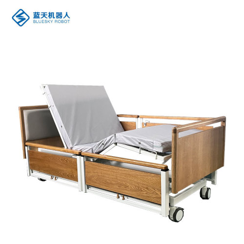 Cama de enfermagem elétrica com trilho lateral dividido com 3 funções
