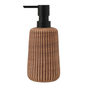 Refillable Ceramic Soap Dispenser for Bathroom and Kitchen - Brown