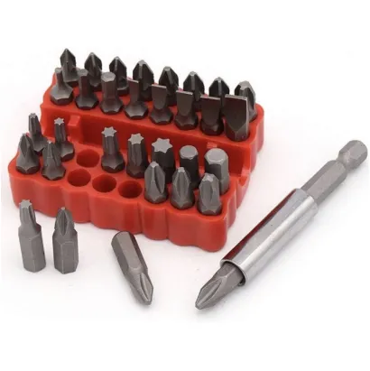 Professional 33-Piece Screwdriver Bit Set with Magnetic Bit Holder: Comprehensive Security Nut Driver Kit