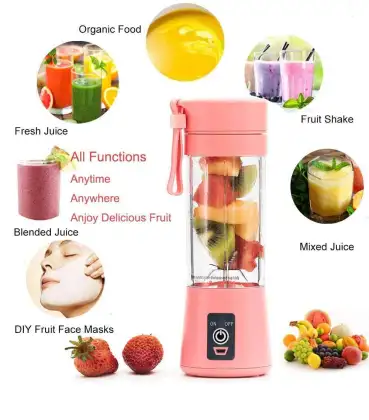Portable USB-Powered Smart Mini Juicer: 380ML Fresh Fruit Blender in Cup & Bottle Design