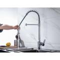 Household spring pull down brass kitchen faucet