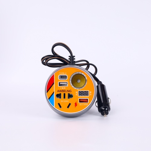Cup Holder Car Power Inverter 12V/24V to 220V with QC3.0 Type - C