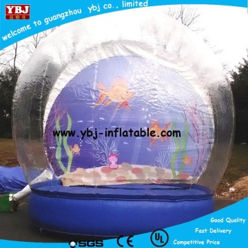 Hot sale inflatable jumping snow globe for kids, giant Christmas inflatable snow globe