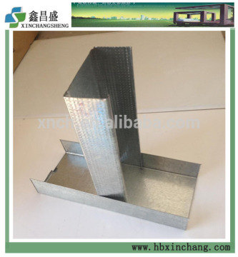 Stud and track steel keel for gypsum board drywall partition