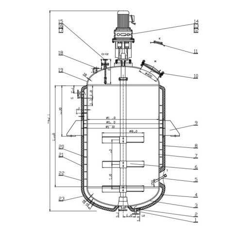 Conlfiguration jacketed kettle reactor