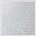 White Pearl Watercolor Glass Mosaic Tiles For Kitchen