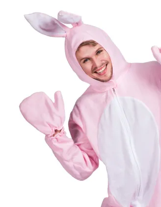 Adult Funny pink rabbit jumpsuit