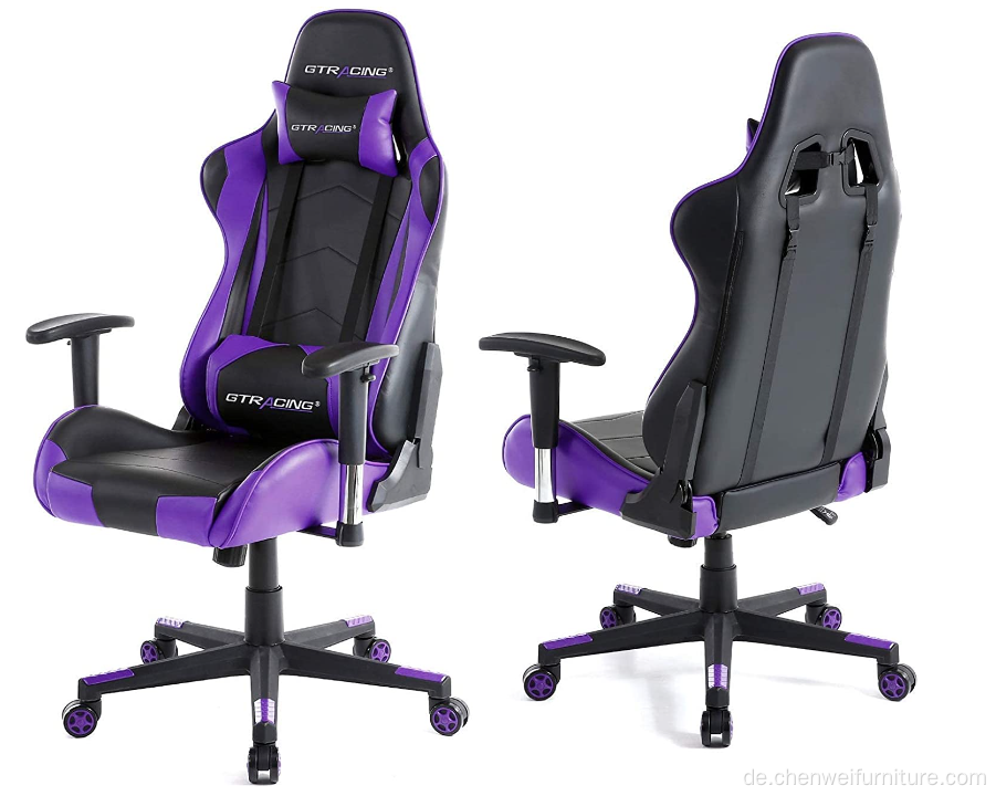 Ergonomischer Gaming -Stuhl mit hohem Rücken mit Kopfstütze