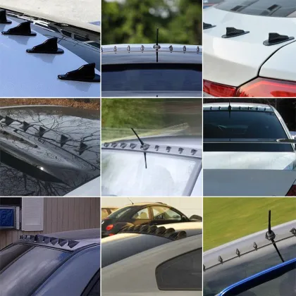 Universal EVO-Style ABS Roof Shark Fins Spoiler Wing Kit - Vortex Generator 10pc PQY-SFB08