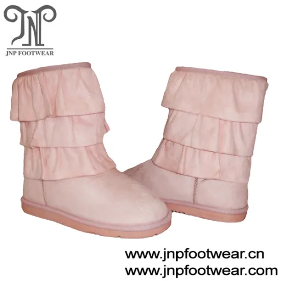 Warm fashion boots girls with three layer collar