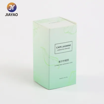 Sleek Green Leaf Perfume Box Design