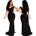 Dress Stripe Mermaid Evening Gown