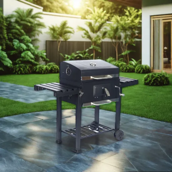 Lar Outdoor Square Thickened Charcoal Smoke Grill Cover Courtyard BBQ Oven Heating for Outdoor Use