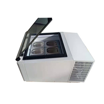 Portable Ice Cream Freezer Cabinet with Topping Display
