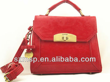 New arrival high quality red pu ladies bag
