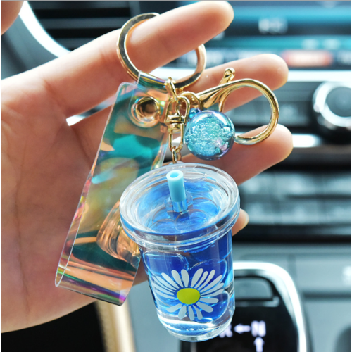 Milk Cup Liquid Keychain