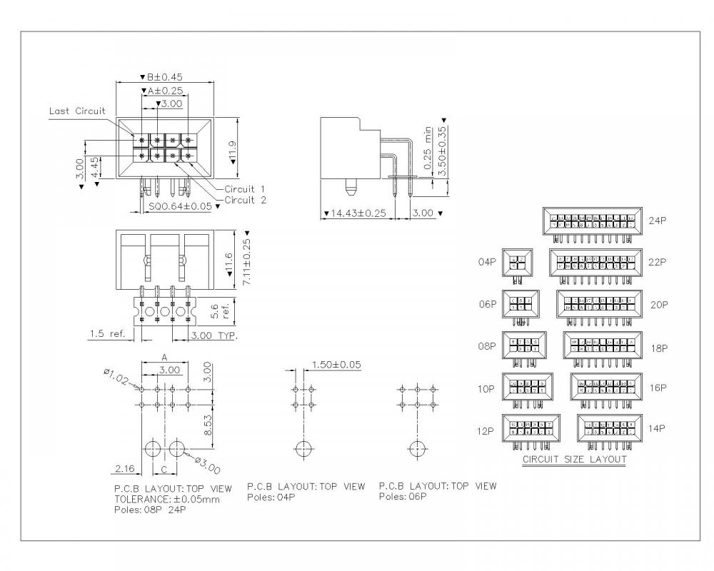 Molex 3.00mm 90도 웨이퍼 커넥터 시리즈