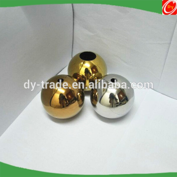 garden decoration hollow stainless steel sphere with gold-plated